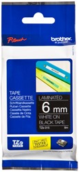 Brothertape TZE-315  6mm wit op zwart