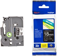 Brothertape TZE-345 18mm wit op zwart-3