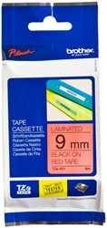 Labeltape Brother P-touch TZe-421 standaard 9mm zwart op rood