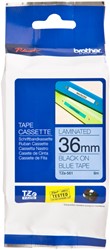 Brothertape TZE-561 36mm zwart op blauw