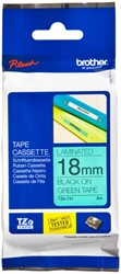 Brothertape TZE-741 18mm zwart op groen