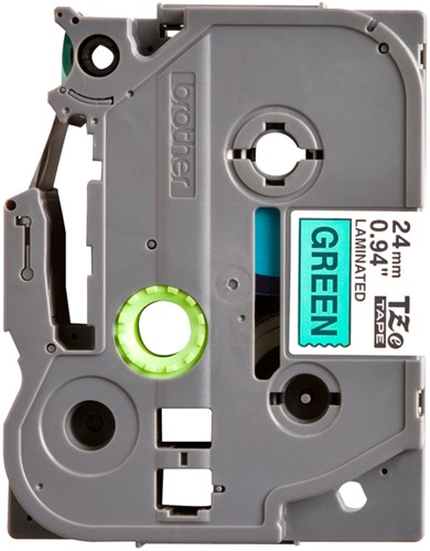 Brothertape TZE-751 24mm zwart op groen-2