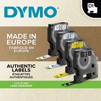 Dymotape D1 12mm zwart op wit 45013-2
