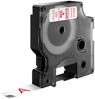 Dymotape D1 12mm rood op wit 45015-3