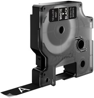 Dymotape D1 12mm wit op zwart 45021-3