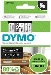 Dymotape D1 24mm zwart op wit 53713