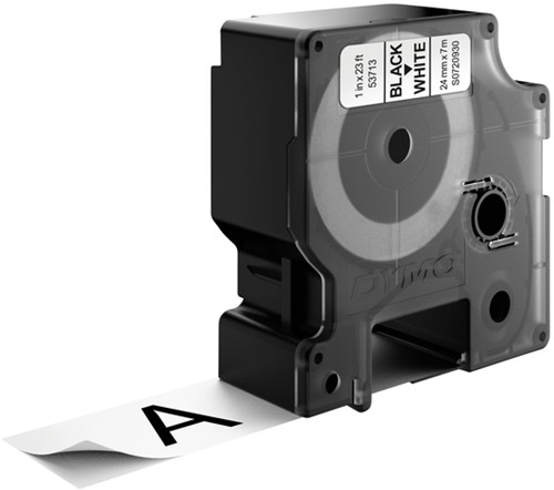 Dymotape D1 24mm zwart op wit 53713-3