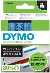 Dymotape D1 19mm zwart op blauw 45806