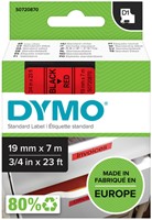 Dymotape D1 19mm zwart op rood 45807