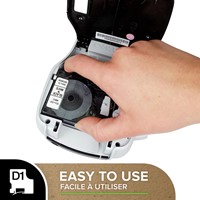 Dymotape D1 19mm zwart op rood 45807-1