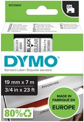 Dymotape D1 19mm zwart op transparant 45800