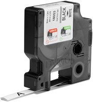 Dymotape Rhino Krimpkous  9mm zwart op wit 18053-2