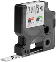 Dymotape Rhino Krimpkous 12mm zwart op wit 18055-2