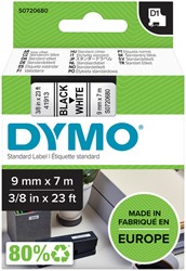 Dymotape D1  9mm zwart op wit 41913