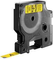 Dymotape D1  9mm zwart op geel 40918-3