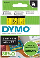 Dymotape D1  6mm zwart op geel 43618