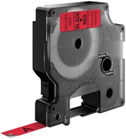 Dymotape D1  9mm zwart op rood 40917-3