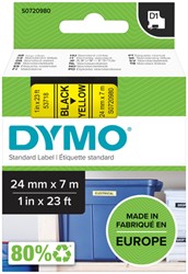 Dymotape D1 24mm zwart op geel 53718