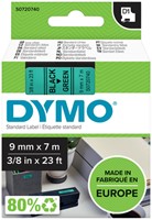 Dymotape D1  9mm zwart op groen 40919