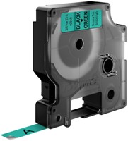 Dymotape D1  9mm zwart op groen 40919-3