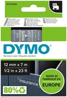 Dymotape D1 12mm wit op transparant 45020