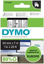Dymotape D1 24mm zwart op transparant 53710