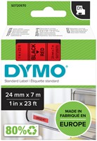 Dymotape D1 24mm zwart op rood 53717
