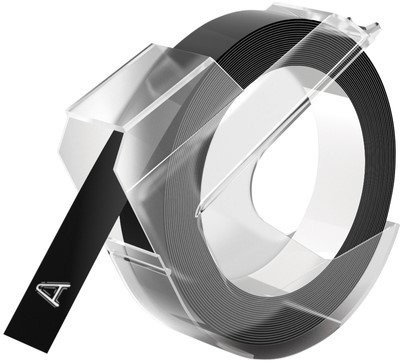 Labeltape Dymo 9mmX3m rol glossy vinyl prof zwart