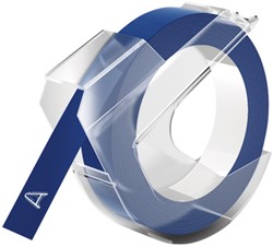 Labeltape Dymo 9mmX3m rol glossy vinyl prof blauw