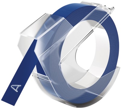 Labeltape Dymo 9mmX3m rol glossy vinyl prof blauw
