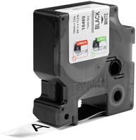 Dymotape Rhino Flexibel nylon 19mm zwart op wit 18489-2