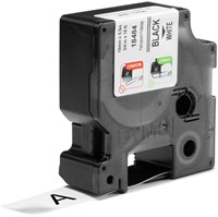 Dymotape Rhino Permanent polyester 19mmx5,5m  zwart op wit 18484-2