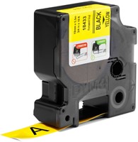 Dymotape Rhino Vinyl 19mm zwart op geel 18433-2