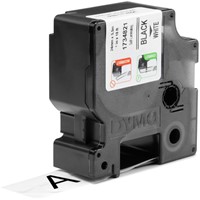 Dymotape Rhino zelflaminerende tape 24mm zwart op wit 1734821-2