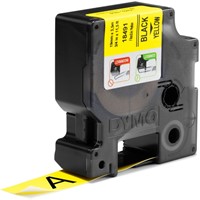Dymotape Rhino Flexibel nylon 19mm zwart op geel 18491-2