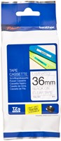 Brothertape TZE-161 36mm zwart op transparant 