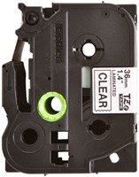 Brothertape TZE-161 36mm zwart op transparant -2