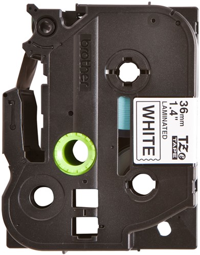 Brothertape TZE-261 36mm zwart op wit -2