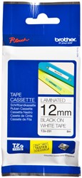 Brothertape TZE-231 12mm zwart op wit 
