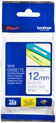 Brothertape TZE-233 12mm blauw op wit 