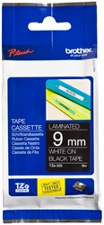 Brothertape TZE-325  9mm wit op zwart 