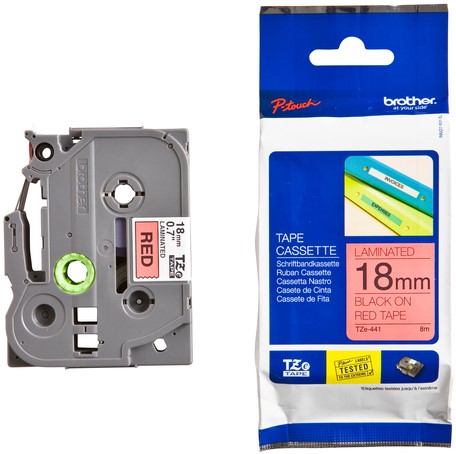 Brothertape TZE-441 18mm zwart op rood -3