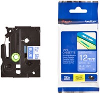 Brothertape TZE-535 12mm wit op blauw -3