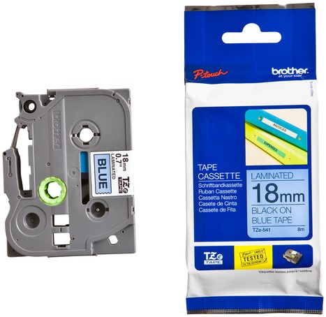 Brothertape TZE-541 18mm zwart op blauw -3