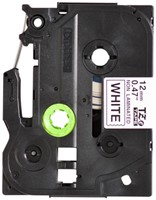 Brothertape TZE-N231 12mm zwart op wit niet gelamineerd-2