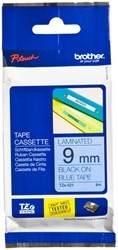 Brothertape TZE-521  9mm zwart op blauw