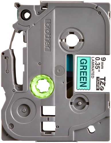 Brothertape TZE-721  9mm zwart op groen -2