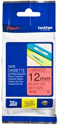 Brothertape TZE-431 12mm zwart op rood 