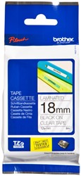 Brothertape TZE-141 18mm zwart op transparant 