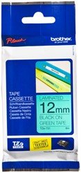Brothertape TZE-731 12mm zwart op groen